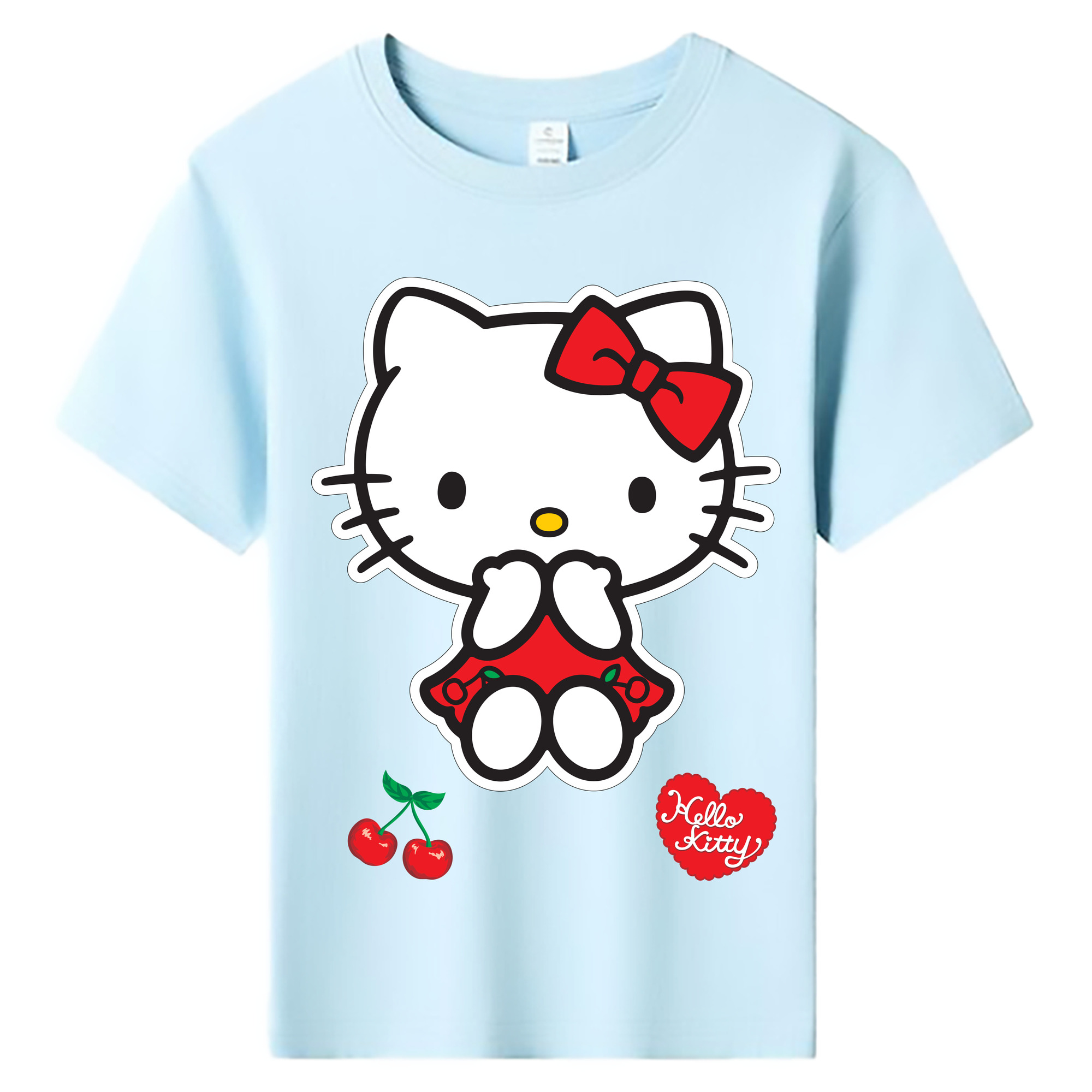 （画像用） Hello Kitty ハローキティ 綿100％キッズTシャツ（フロントプリント）